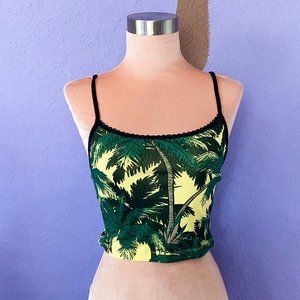 Topshop Palm Tree Crop Tank Top